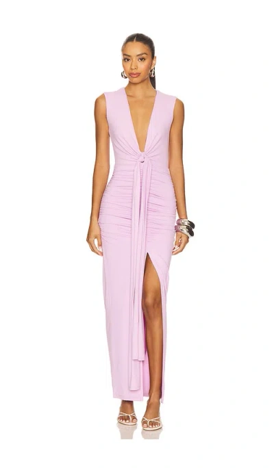 Susana Monaco Tie Front Gathered Dress In Purple