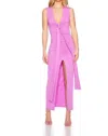 Susana Monaco Tie Front Gathered Dress In Snapdragon In Multi
