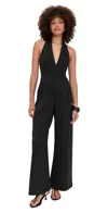 Susana Monaco Tie Halter Jumpsuit 32 Inseam Black In Black
