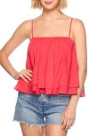 Susana Monaco Tiered Cotton Voile Camisole In Frambroise