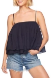 Susana Monaco Tiered Cotton Voile Camisole In Midnight