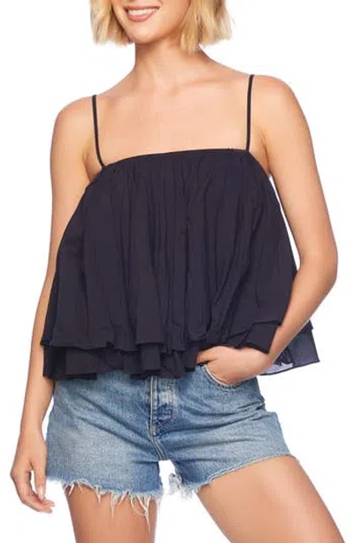Susana Monaco Tiered Cotton Voile Camisole In Midnight