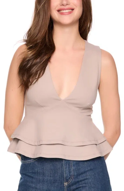 Susana Monaco Tiered Ruffle Tank In Brown