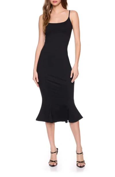 Susana Monaco Trumpet Midi Dress In Black