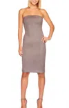 Susana Monaco Tube Faux Suede Dress Midi In Silver In Silver