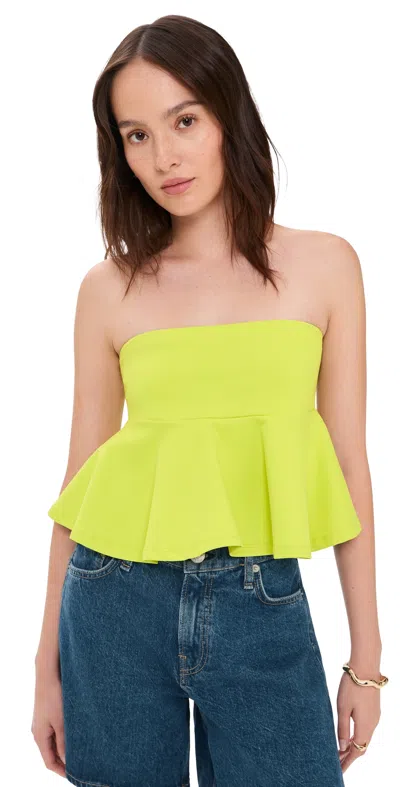 Susana Monaco Tube Flare Top Chartreuse In Green