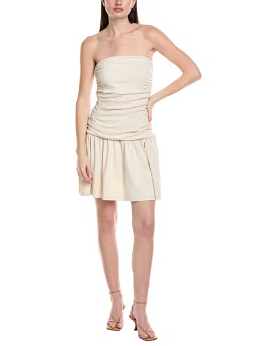 Susana Monaco Tube Gathered Flared Mini Dress In Neutral