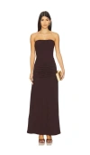Susana Monaco Tube Gathered Front Dress In Brown