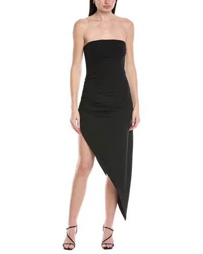 Susana Monaco Tube Gathered Midi Dress In Black