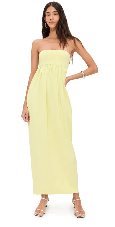 Susana Monaco Tube Gathered Pocket Dress Pale Lime