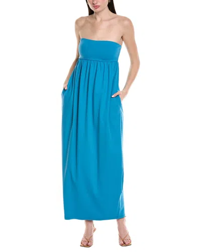 Susana Monaco Tube Gathered Pocket Midi Dress In Blue