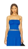Susana Monaco Tube Gathered Top In Santorini