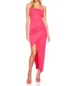 Susana Monaco Tube Overlay Dress In Hibiscus In Pink