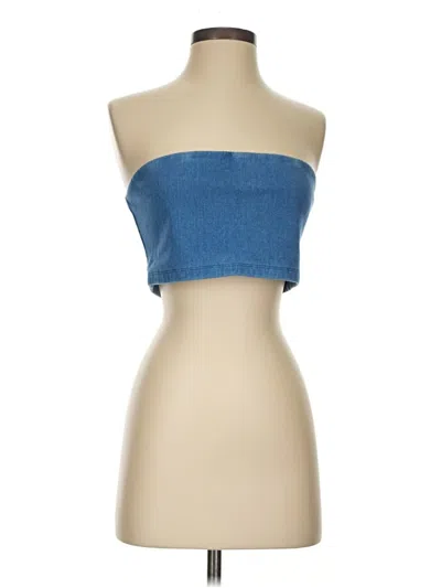 Pre-owned Susana Monaco Tube Top Blue Strapless Neckline Tops