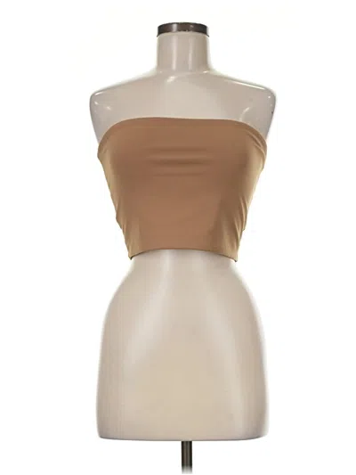Pre-owned Susana Monaco Tube Top Tan Strapless Neckline Tops