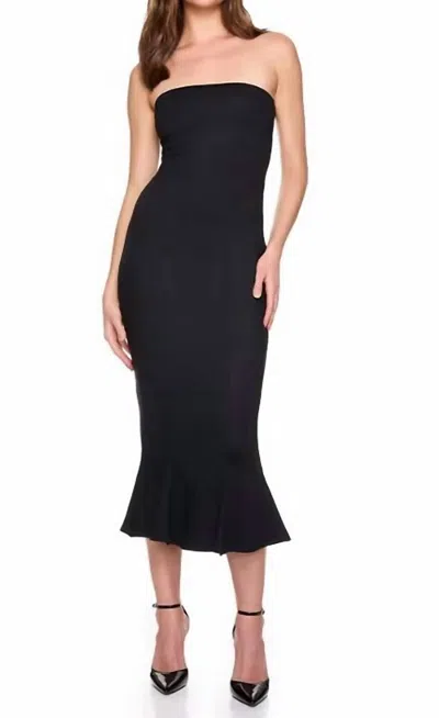 Susana Monaco Tube Trumpet Midi Dress In Black