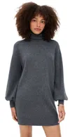 Susana Monaco Turtleneck Sweater Dress Melange Grey In Gray