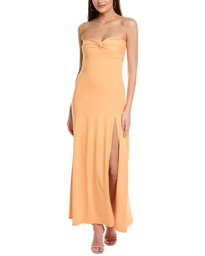 SUSANA MONACO SUSANA MONACO TWIST FRONT STRAPLESS MAXI DRESS