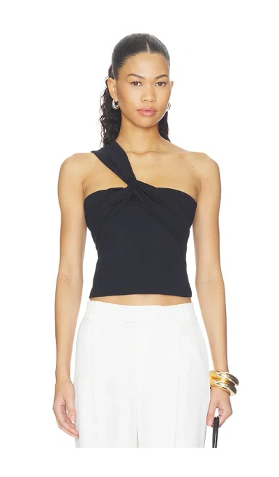 Susana Monaco Twisted One Arm Top In Black