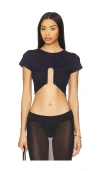 Susana Monaco Upside Down U Wire Ss Top In 漆黑