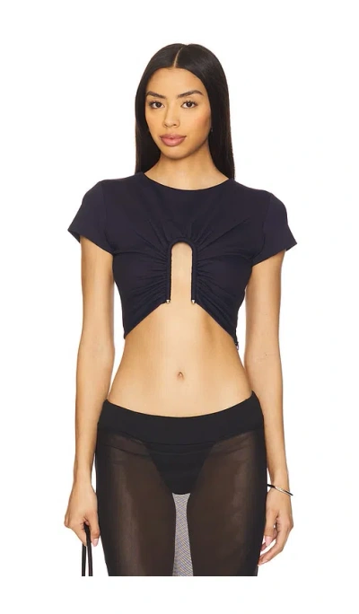 Susana Monaco Upside Down U Wire Ss Top In 漆黑