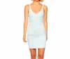 Susana Monaco V Gathered Strap Tank Dress In Breathe In Blue