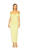 Susana Monaco V Wire Gathered Off The Shoulder Dress In Yellow