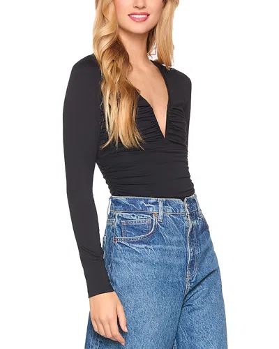 Susana Monaco Square Wire Gathered V Top In Black