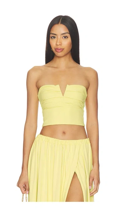 Susana Monaco V Wire Pleated Crop Tube In Yellow