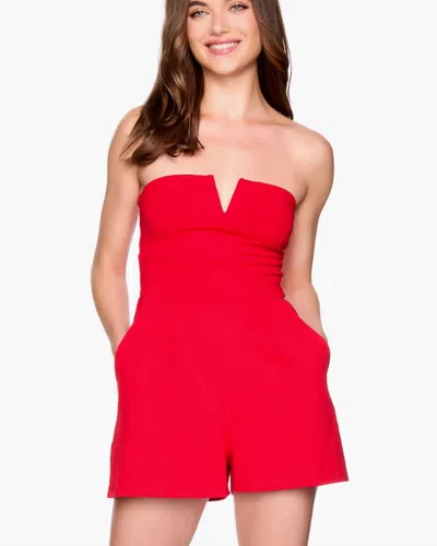 Susana Monaco V Wire Romper In Perfect Red