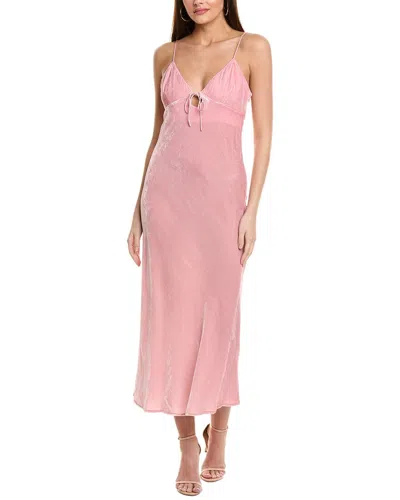Susana Monaco Velvet Bias Cut Silk-blend Midi Dress In Pink