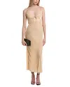 Susana Monaco Velvet Bias Cut Silk-blend Midi Dress In White