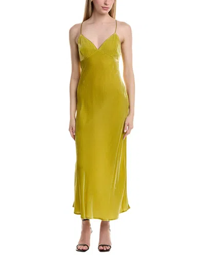 Susana Monaco Velvet Bias Silk-blend Maxi Dress In Yellow