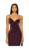 Susana Monaco Velvet Camisole In Malbec