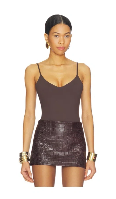 Susana Monaco Very V String Bodysuit In Brown