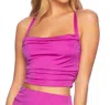 Susana Monaco Viscose Cowl Tank Top In Supernova In Pink