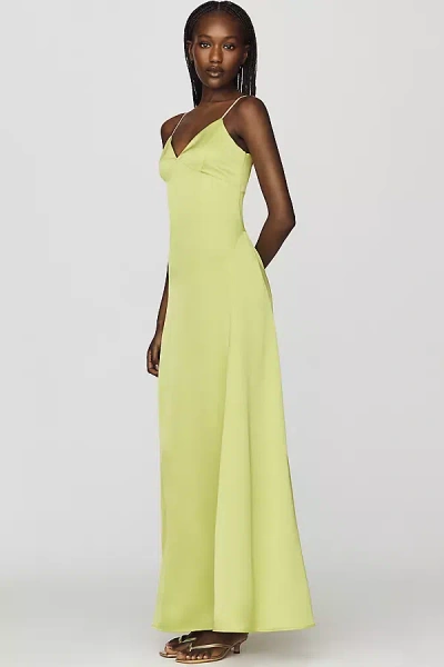 Susana Monaco Satin Slip Dress In Green