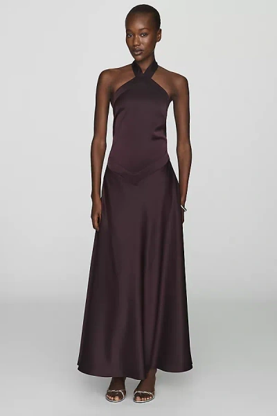 Susana Monaco V-waist Halter Maxi Dress In Purple