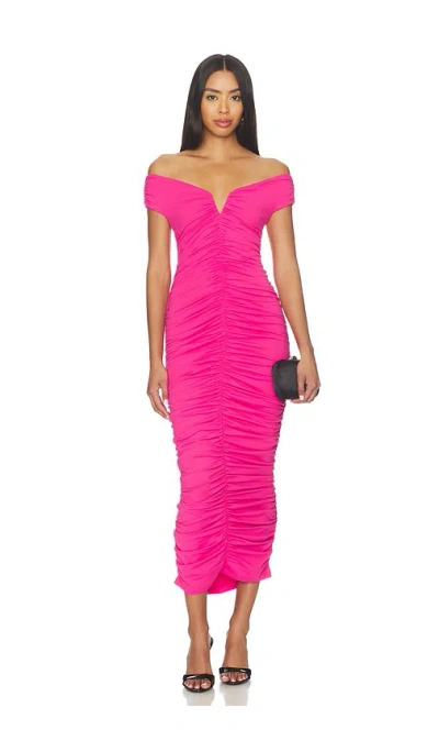 Susana Monaco V-wire Gathered Dress In Pink
