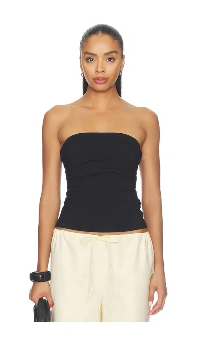 Susana Monaco Waist Gathered Tube Top In Blue