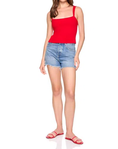 Susana Monaco Wide Angle Strap Tank Top In Perfect Red