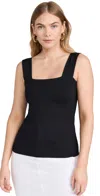 Susana Monaco Wide Strap Tank Top Black In Black