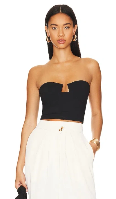 Susana Monaco Wire Crop Top In Black
