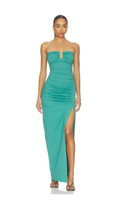 Susana Monaco Wire Tube Side Slit Dress In Green