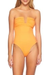 Susana Monaco Wired Strapless One-piece Swimsuit In Nectarine