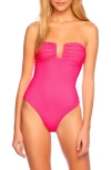 Susana Monaco Wired Strapless One-piece Swimsuit In Shocking