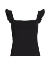 Susana Monaco Women's Flutter-strap Tank Top In Black