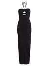 Susana Monaco Women's Halterneck Ruched Maxi Dress In Black