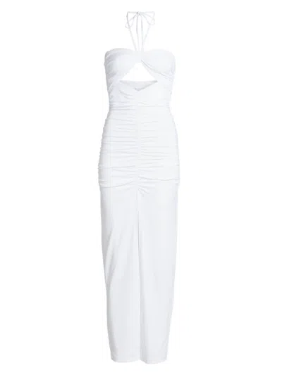 Susana Monaco Women's Gathered Halterneck Maxi Dress In White