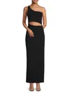 SUSANA MONACO WOMEN'S ONE SHOULDER CUTOUT MIDAXI SHEATH DRESS